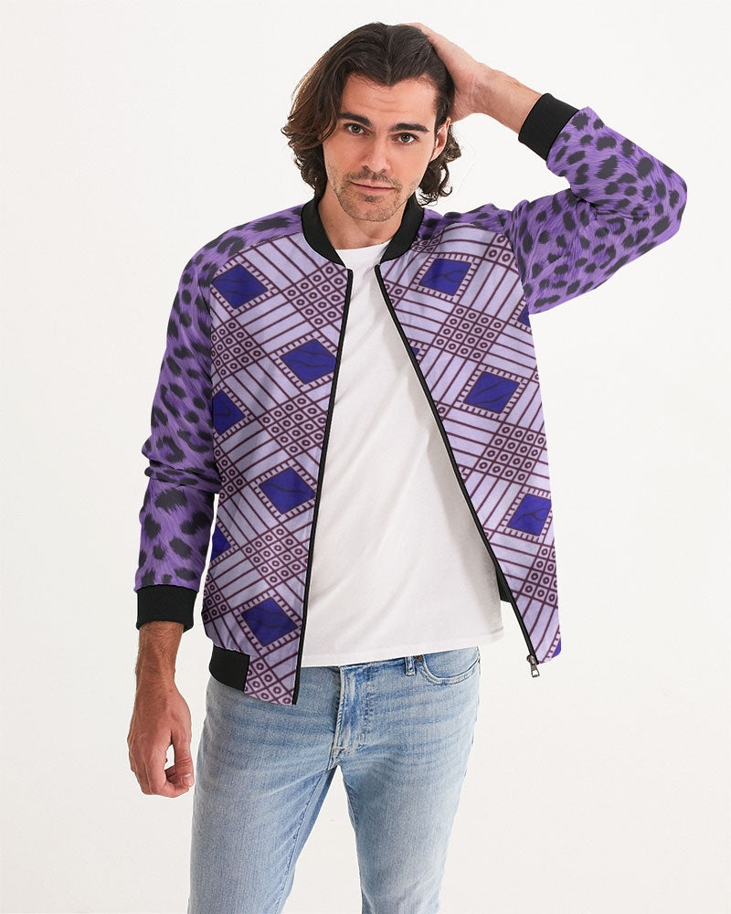 Purple Leopard Men's Bomber Jacket
