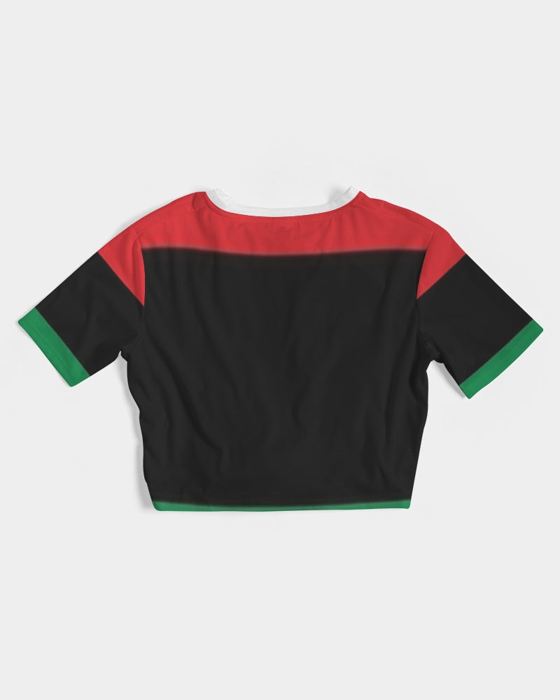Pan African continental symbol Women's Twist-Front Cropped Tee