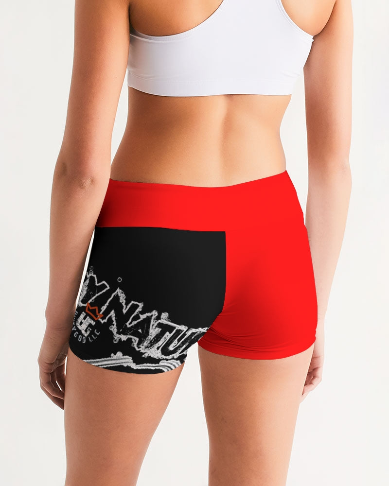 Poly By Nature Women's All-Over Print Mid-Rise Yoga Shorts