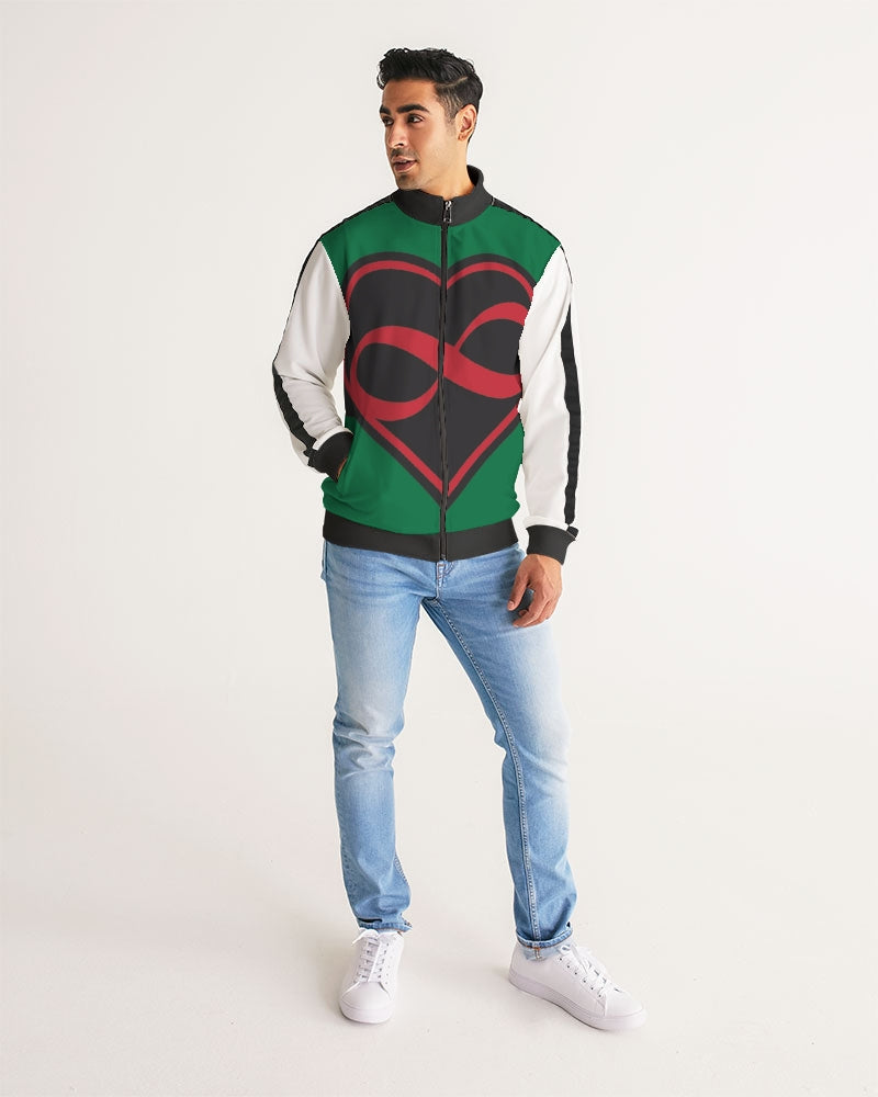Black polyamorous flag Men's Stripe-Sleeve Track Jacket
