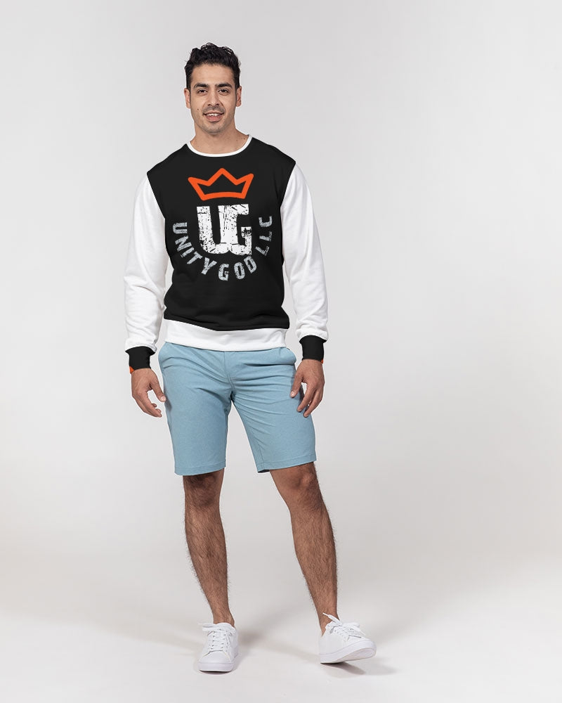 red UNITYGOD Logo Men's Classic French Terry Crewneck Pullover