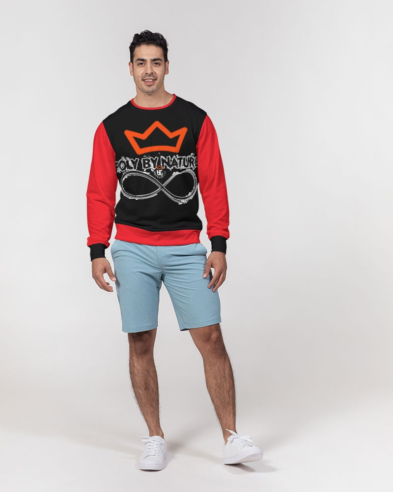 Poly By Nature Men's All-Over Print Classic French Terry Crewneck Pullover