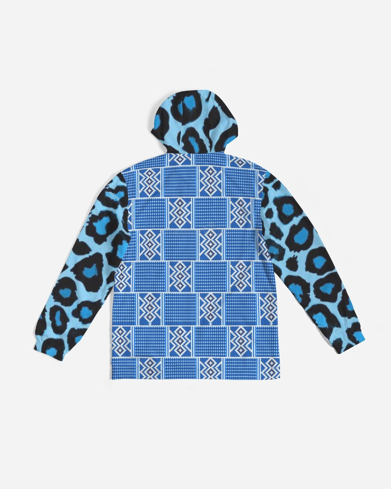Blue leopard kente Men's Windbreaker