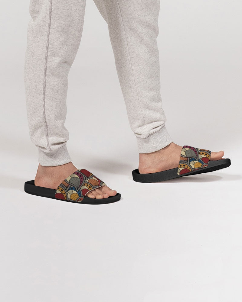 Black classic Kente Men's Slide Sandal
