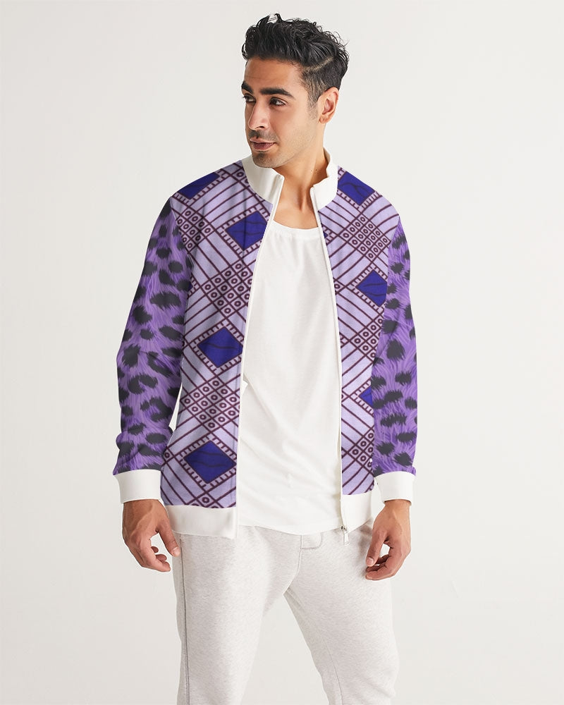 Purple Leopard Men's Track Jacket