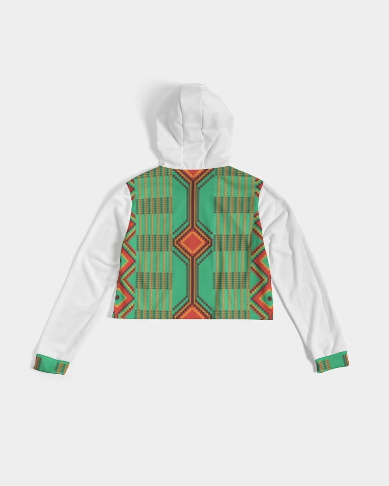 Kente variant 1 Women's Cropped Hoodie