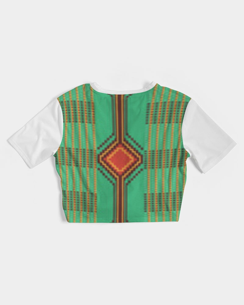 Kente variant 1 Women's Twist-Front Cropped Tee
