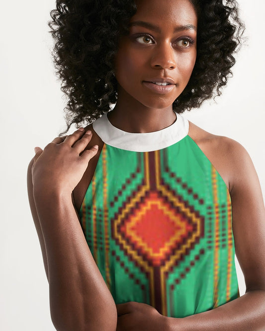 Kente variant 1 Women's Halter Dress