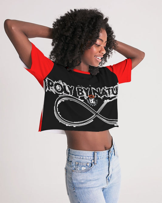 Poly By Nature Women's All-Over Print Lounge Cropped Tee