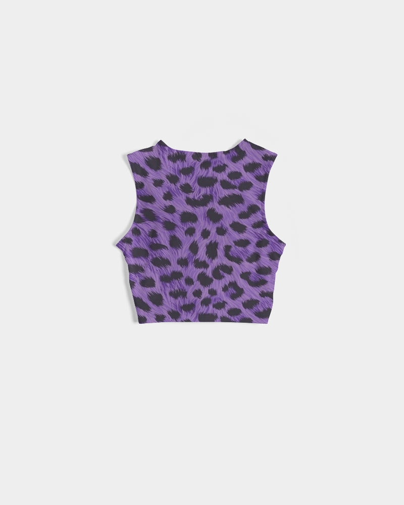 Purple Leopard Women's Twist-Front Tank