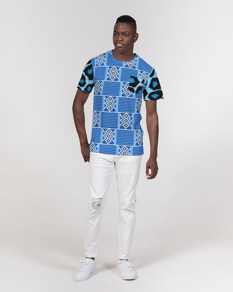 Blue leopard kente Men's Everyday Pocket Tee
