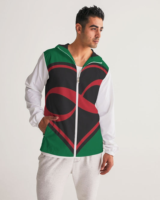 Black polyamorous flag Men's Windbreaker
