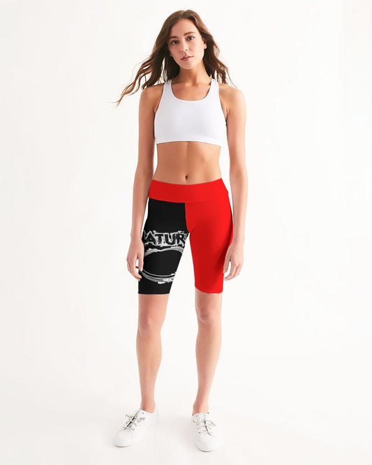 Poly By Nature Women's All-Over Print Mid-Rise Bike Shorts