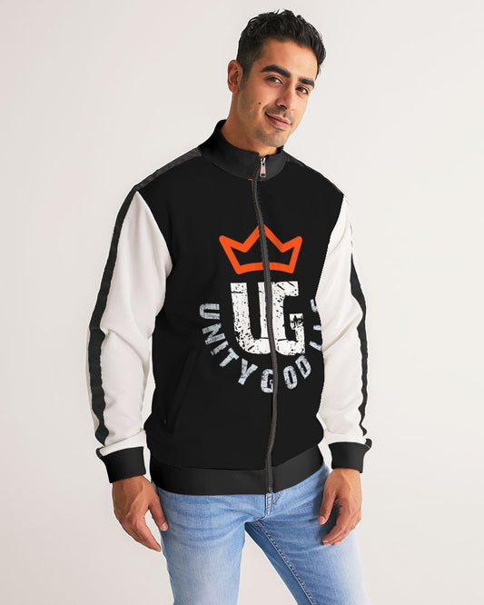 red UNITYGOD Logo Men's Stripe-Sleeve Track Jacket