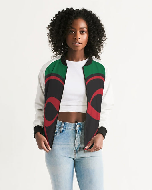 Black polyamorous flag Women's Bomber Jacket