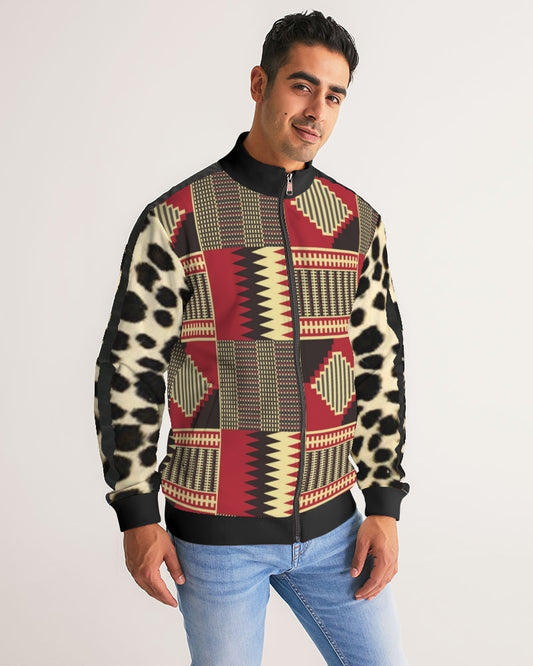 BRW Kente Men's Stripe-Sleeve Track Jacket