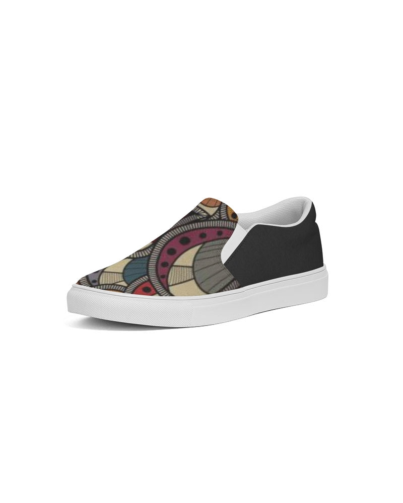 Black classic Kente Women's Slip-On Canvas Shoe