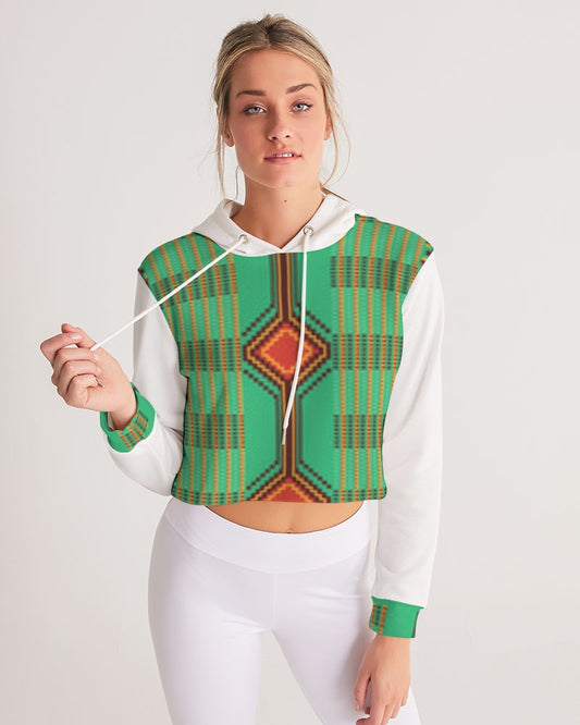 Kente variant 1 Women's Cropped Hoodie