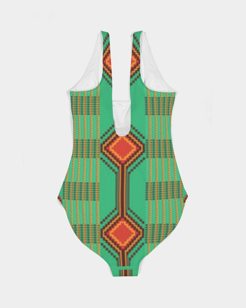 Kente variant 1 Women's One-Piece Swimsuit