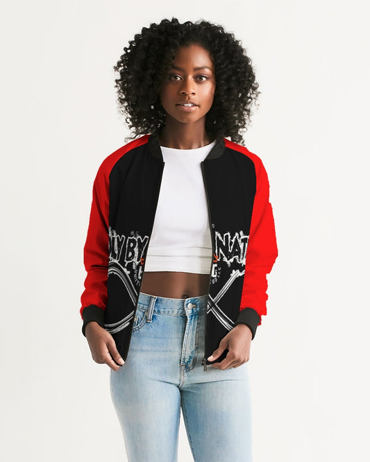 Poly By Nature Women's All-Over Print Bomber Jacket