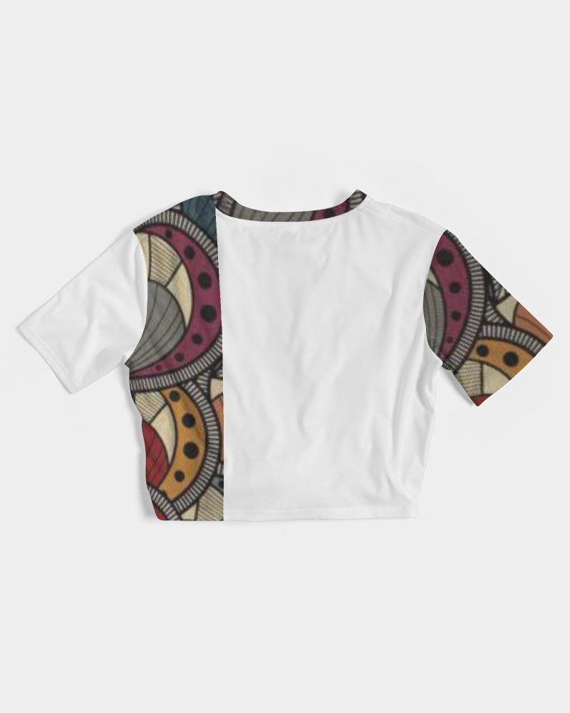 Classic Kente Women's Twist-Front Cropped Tee