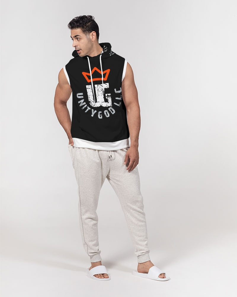red UNITYGOD Logo Men's Premium Heavyweight Sleeveless Hoodie