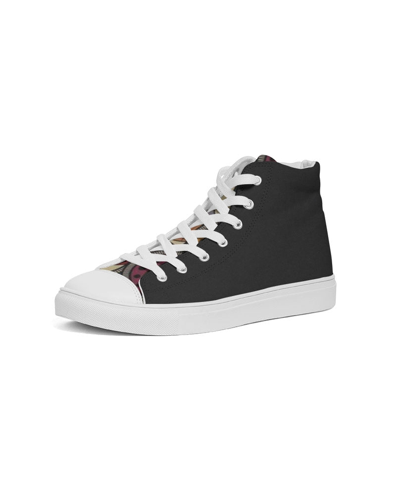 Black classic Kente Men's Hightop Canvas Shoe