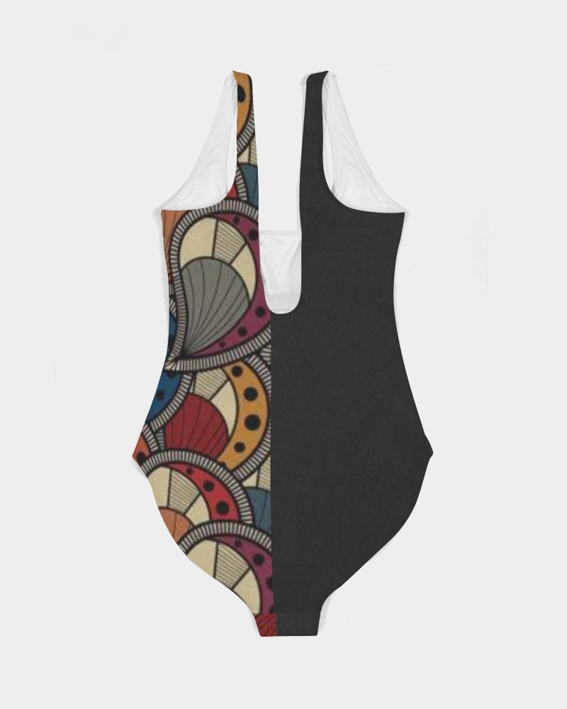 Black classic Kente Women's One-Piece Swimsuit