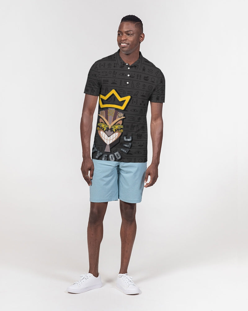 UNITY MASK Men's All-Over Print Slim Fit Short Sleeve Polo