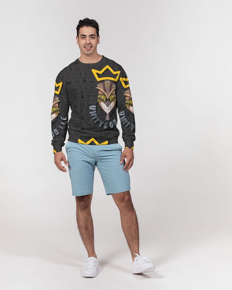 UNITY MASK Men's All-Over Print Classic French Terry Crewneck Pullover