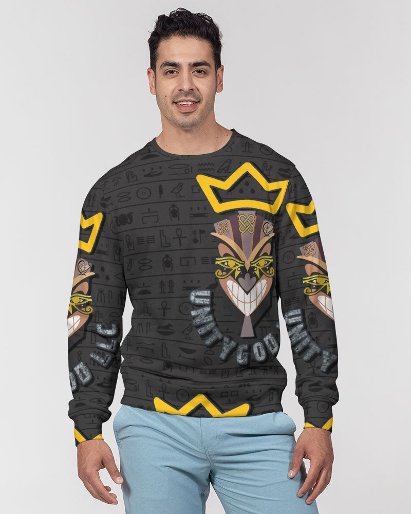 UNITY MASK Men's All-Over Print Classic French Terry Crewneck Pullover