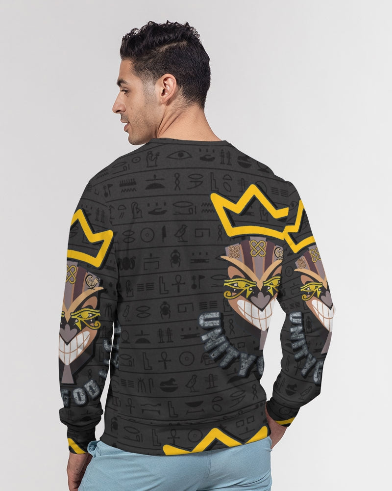 UNITY MASK Men's All-Over Print Classic French Terry Crewneck Pullover