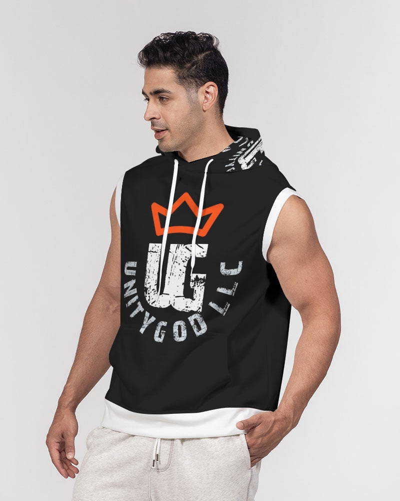 red UNITYGOD Logo Men's Premium Heavyweight Sleeveless Hoodie