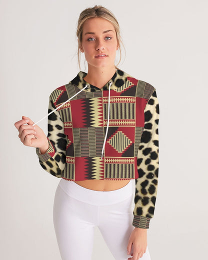 BRW Kente Women's Cropped Hoodie