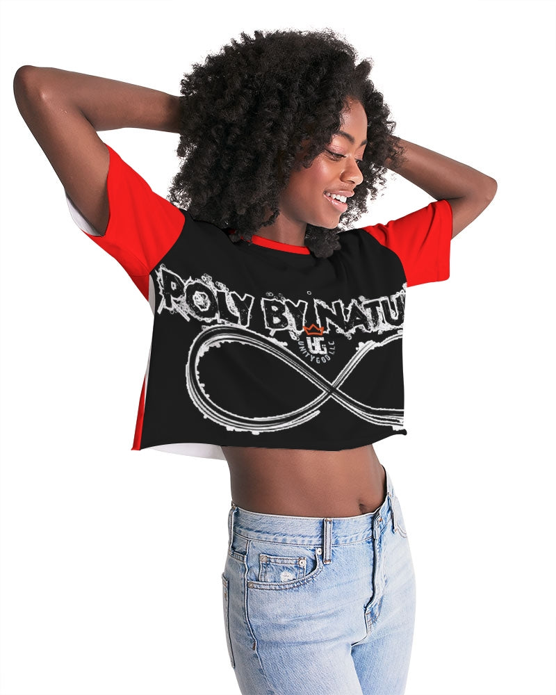 Poly By Nature Women's All-Over Print Lounge Cropped Tee
