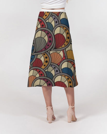 Classic Kente Women's A-Line Midi Skirt