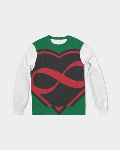 Black polyamorous flag Men's Classic French Terry Crewneck Pullover
