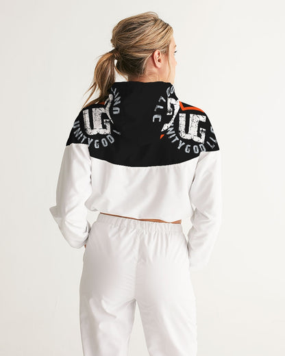 red UNITYGOD Logo Women's Cropped Windbreaker
