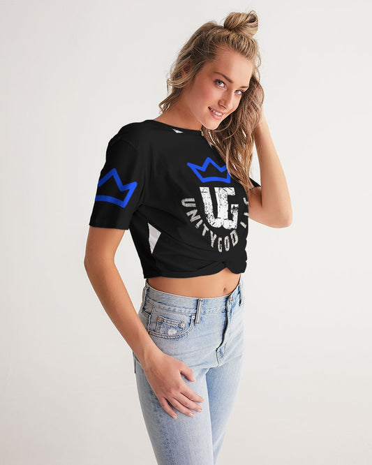 UNITYGOD Logo 5 Women's Twist-Front Cropped Tee