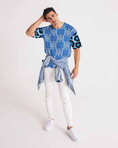 Blue leopard kente Men's Premium Heavyweight Tee