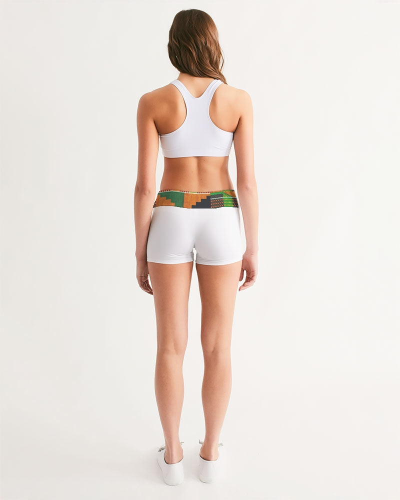 Kente Women's Mid-Rise Yoga Shorts