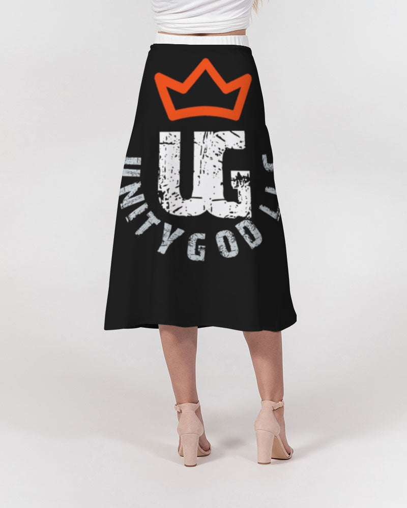 red UNITYGOD Logo Women's A-Line Midi Skirt