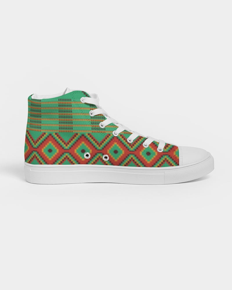 Kente variant 1 Men's Hightop Canvas Shoe