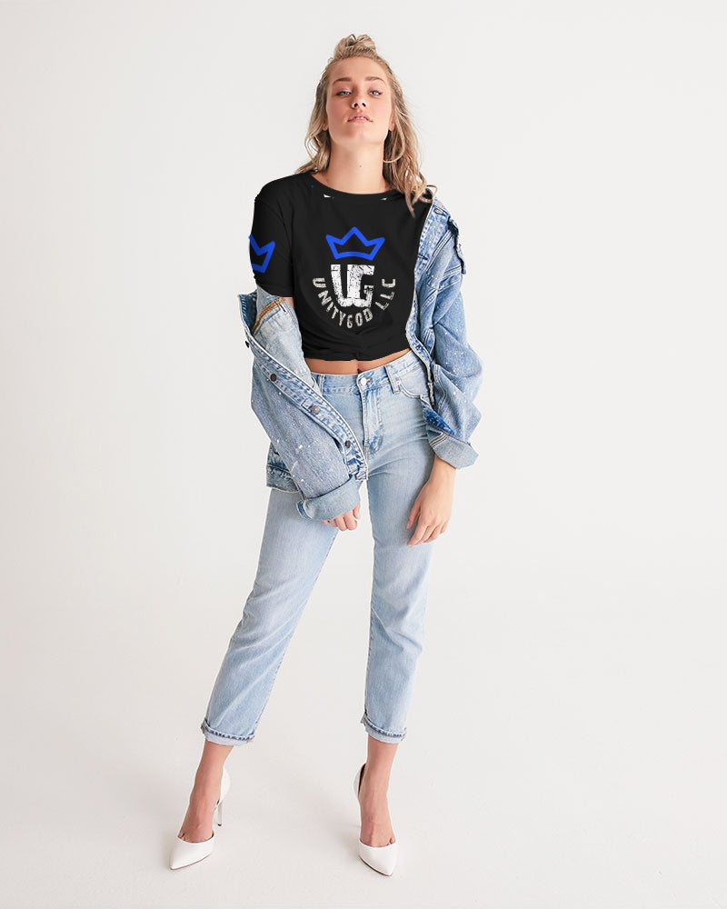 UNITYGOD Logo 5 Women's Twist-Front Cropped Tee