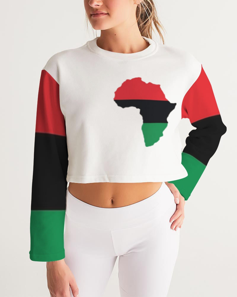 Pan African continental symbol Women's Cropped Sweatshirt