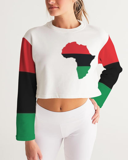 Pan African continental symbol Women's Cropped Sweatshirt