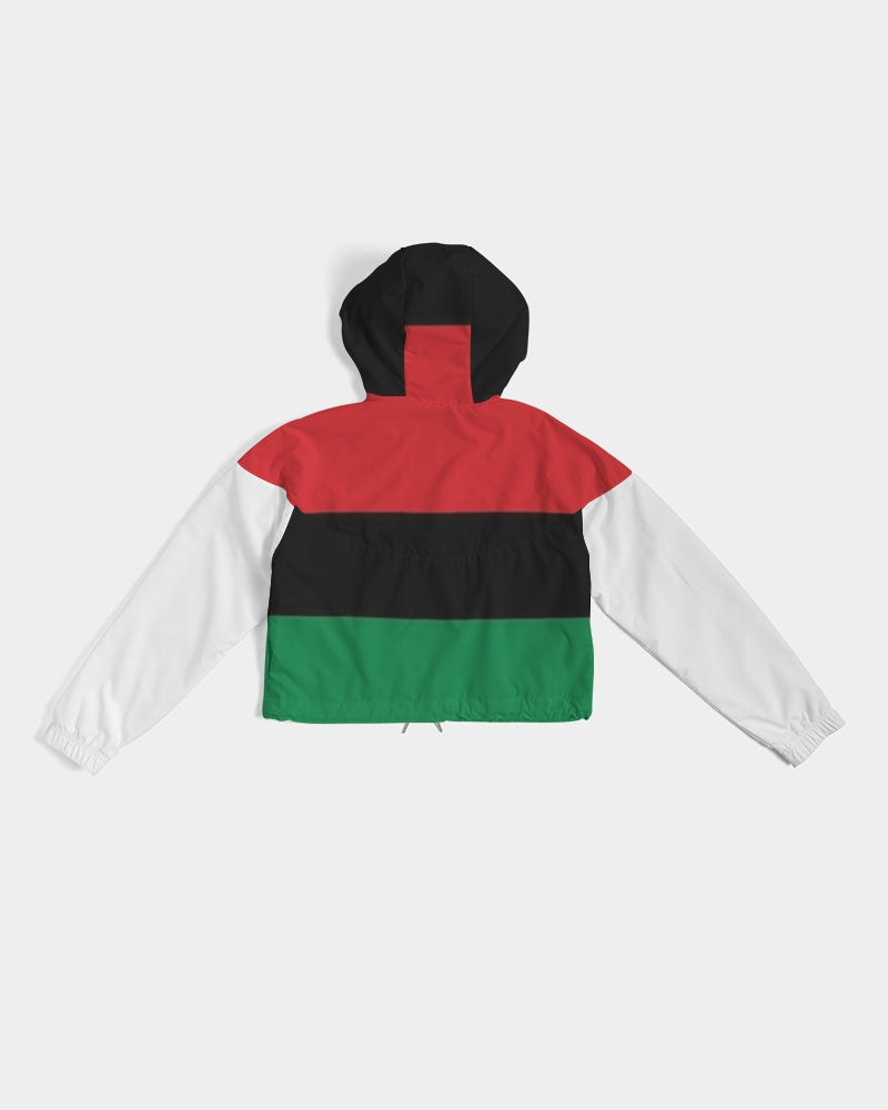 Pan African continental symbol Women's Cropped Windbreaker
