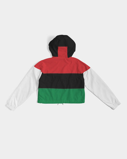 Pan African continental symbol Women's Cropped Windbreaker