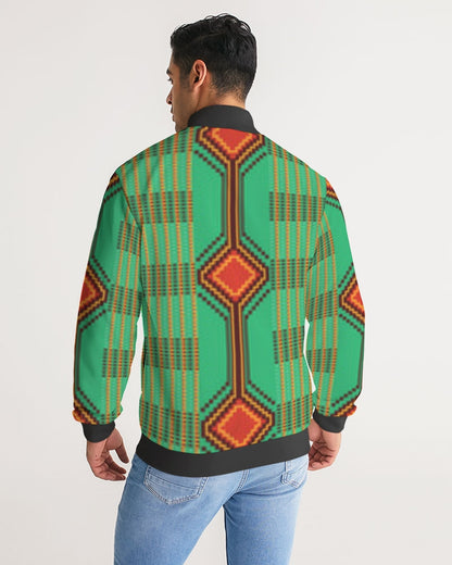 Kente variant 1 Men's Stripe-Sleeve Track Jacket