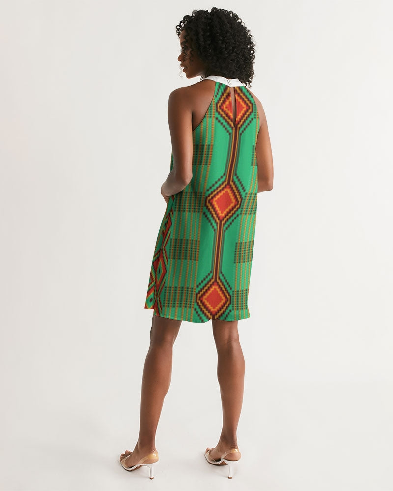 Kente variant 1 Women's Halter Dress